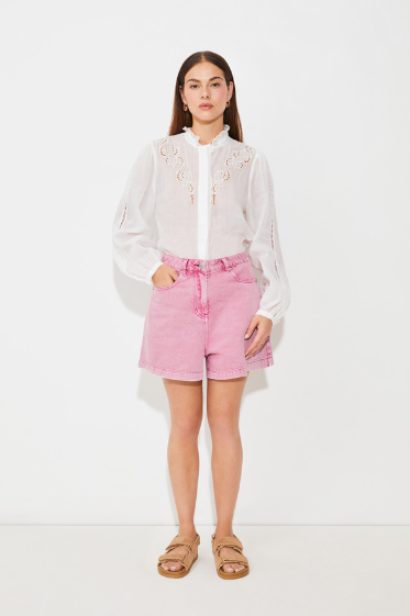 Blouse en voile Brodé