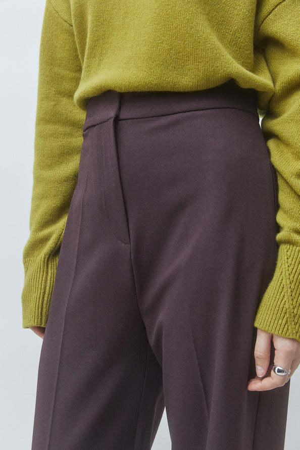 Pantalon tailleur prune