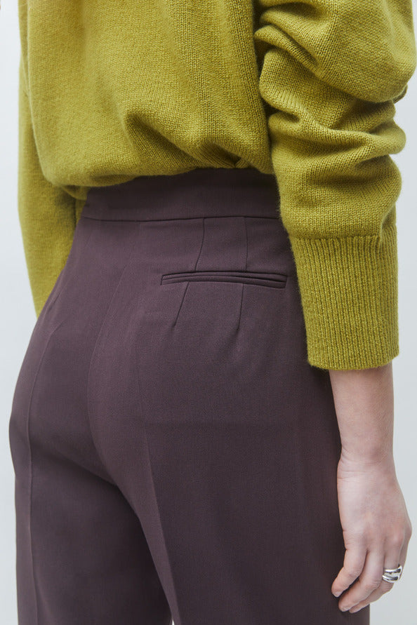 Pantalon tailleur prune