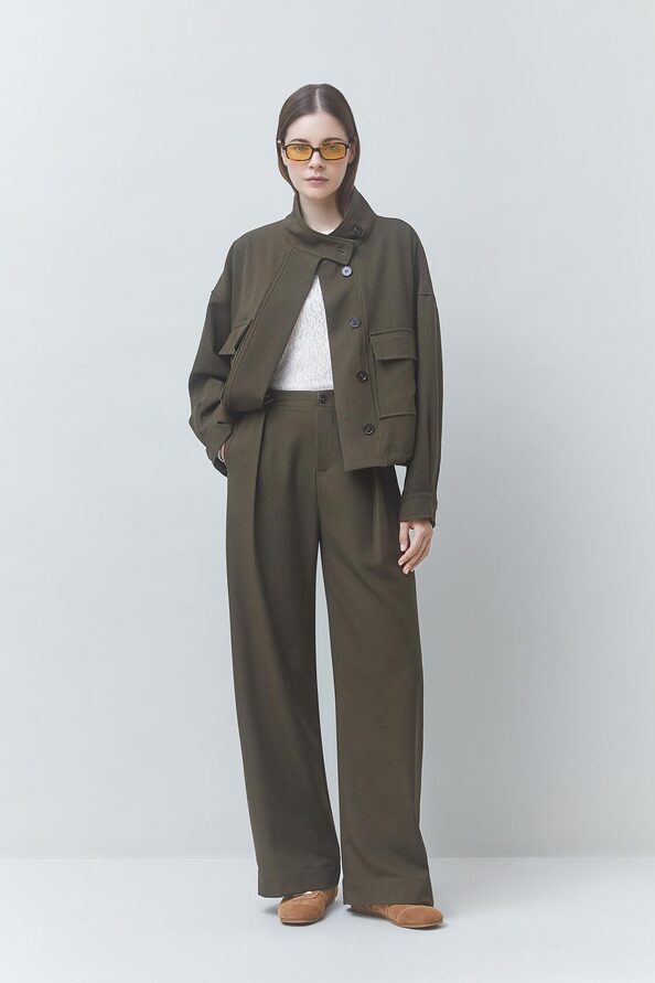Pantalon large kaki