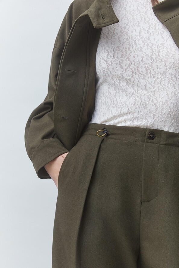 Pantalon large kaki