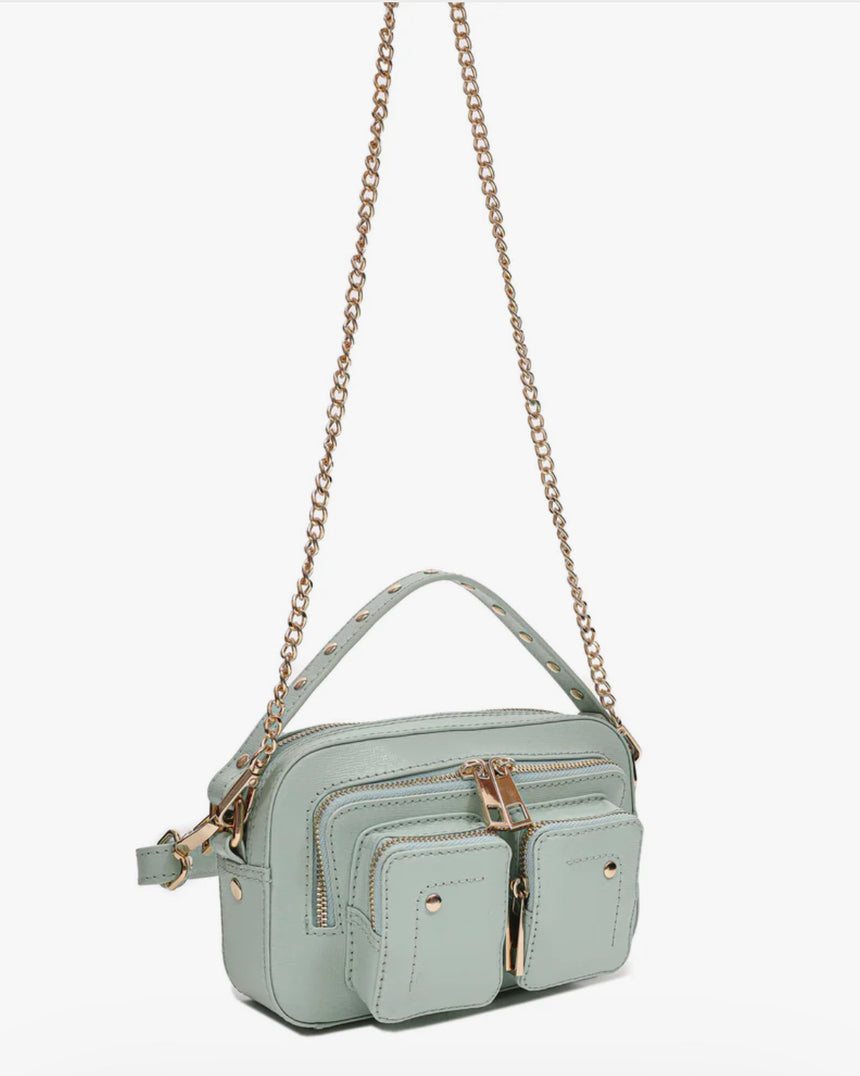 Mini bag en cuir vert d’eau