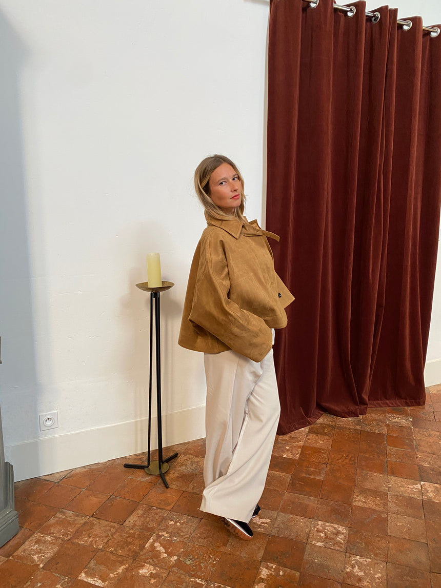 Pantalon large écru