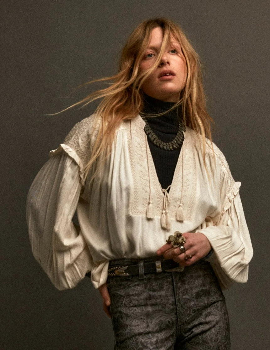 Blouse bohème écru