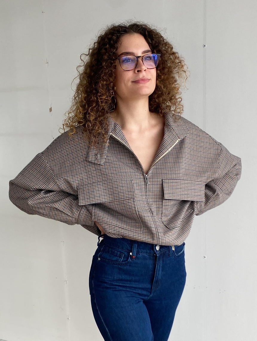 Blouson à petits carreaux