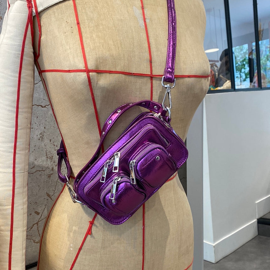 Mini bag en nylon recyclé violet
