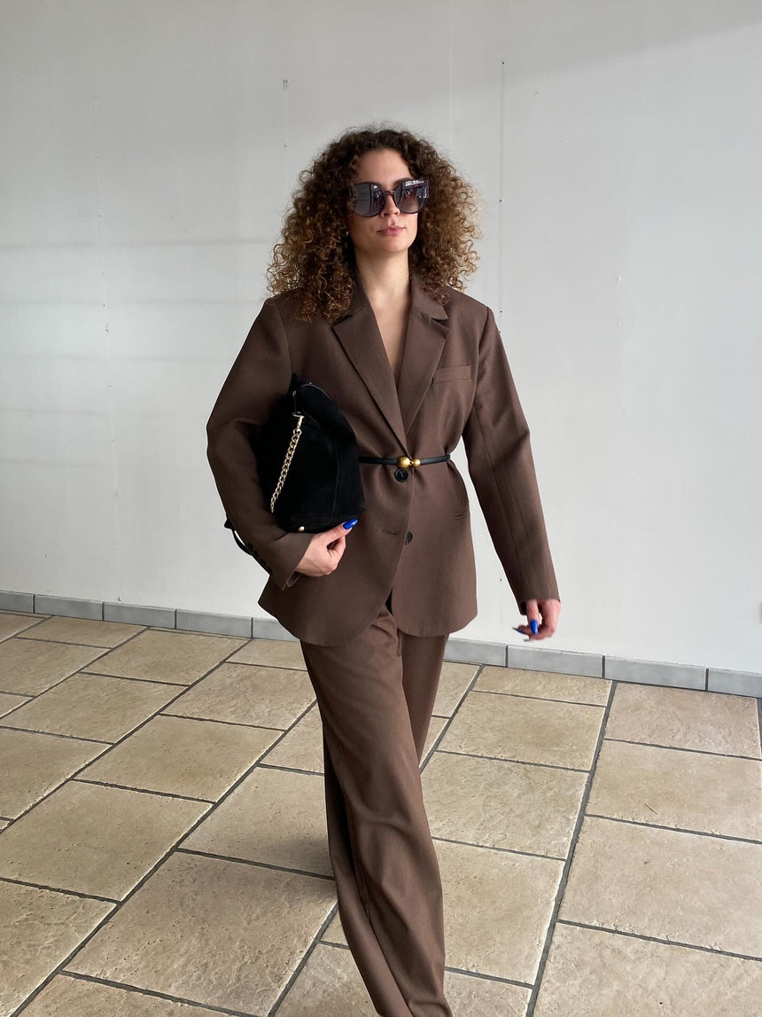 Pantalon de tailleur chocolat
