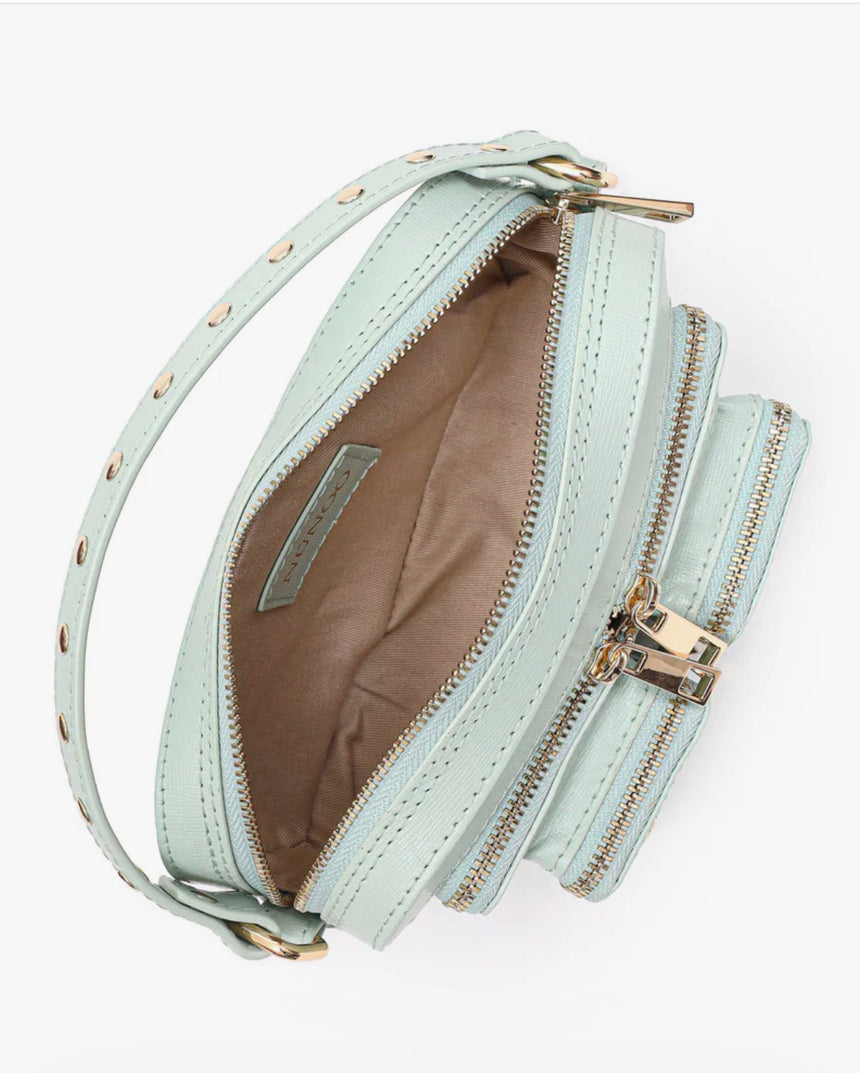 Mini bag en cuir vert d’eau