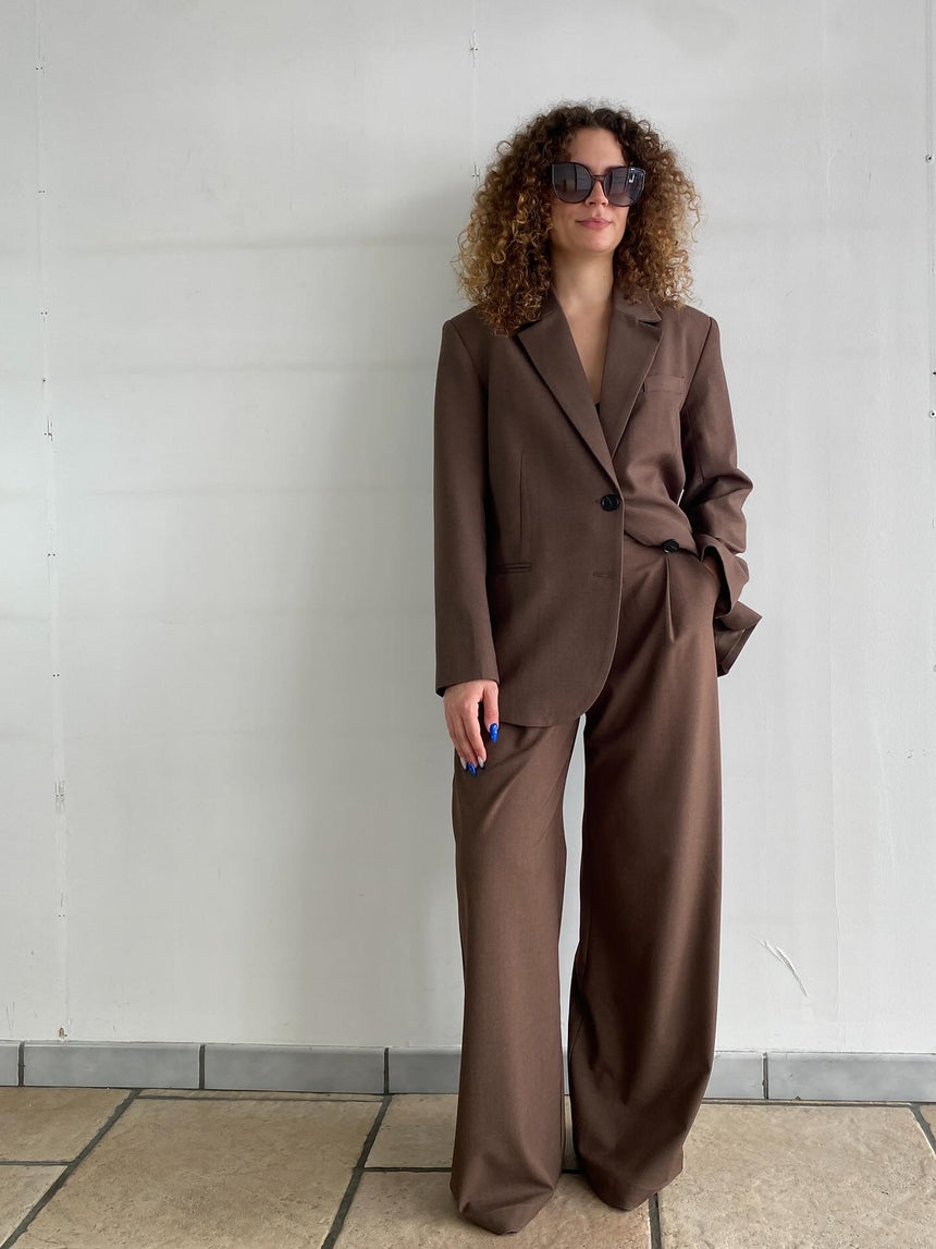 Pantalon de tailleur chocolat