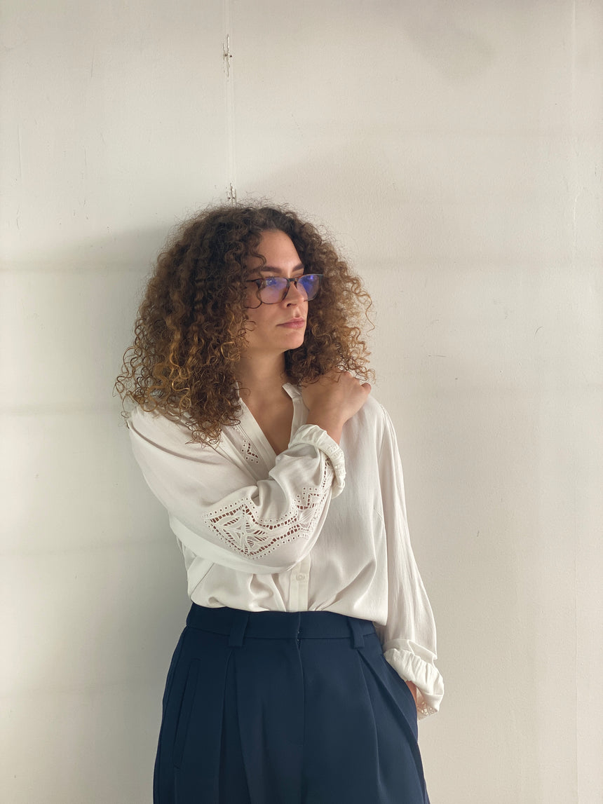 Chemise blanche brodée