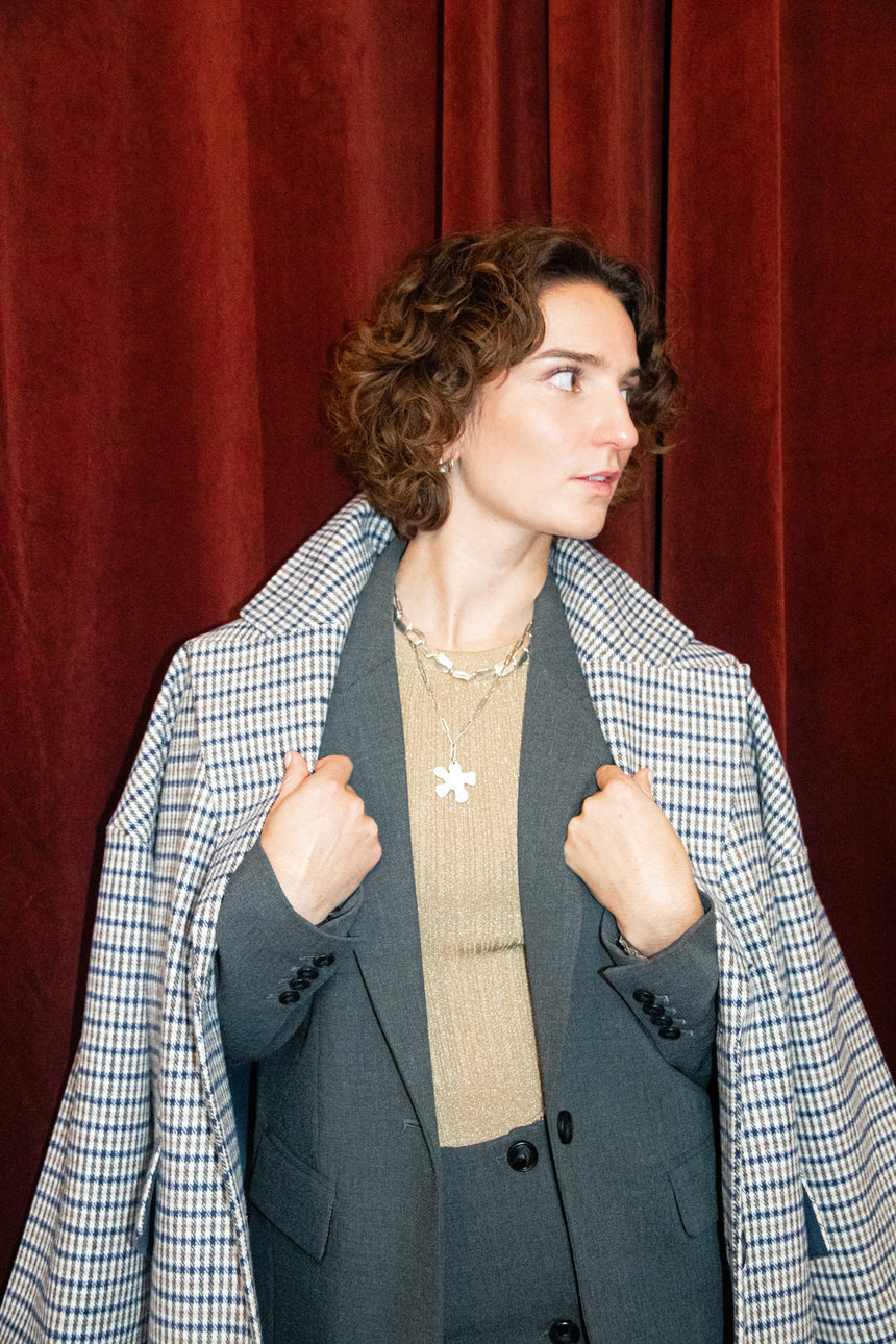 Grand manteau petits carreaux