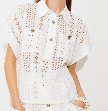 Blouse en coton organique à broderie anglaise