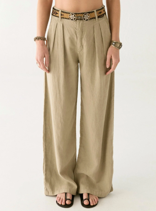 Pantalon large en lin