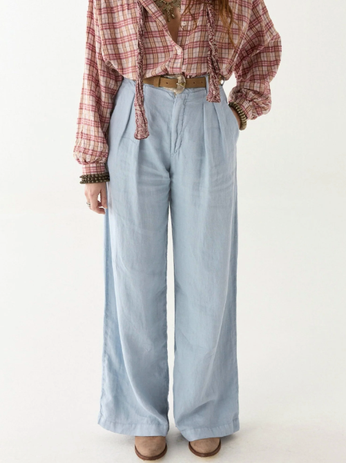 Pantalon large en lin