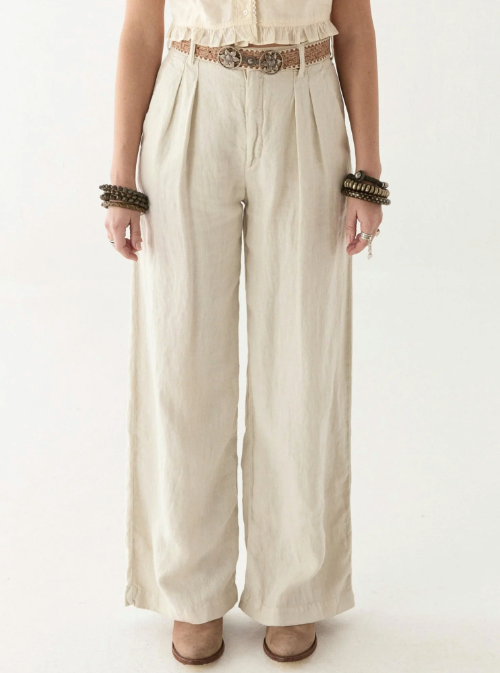 Pantalon large en lin