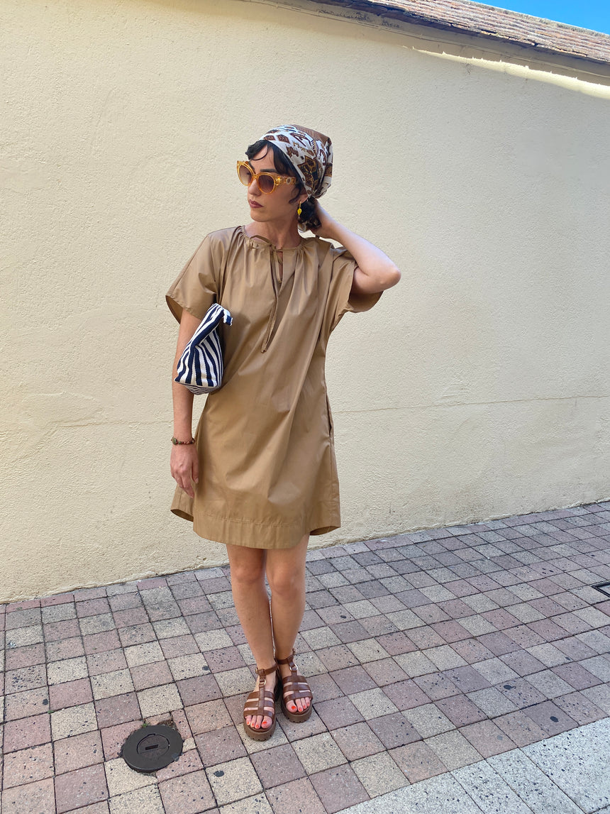 Robe en coton camel