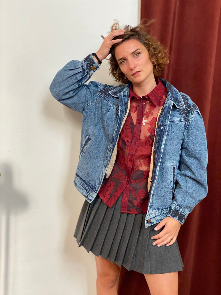 Blouson en jean brodé