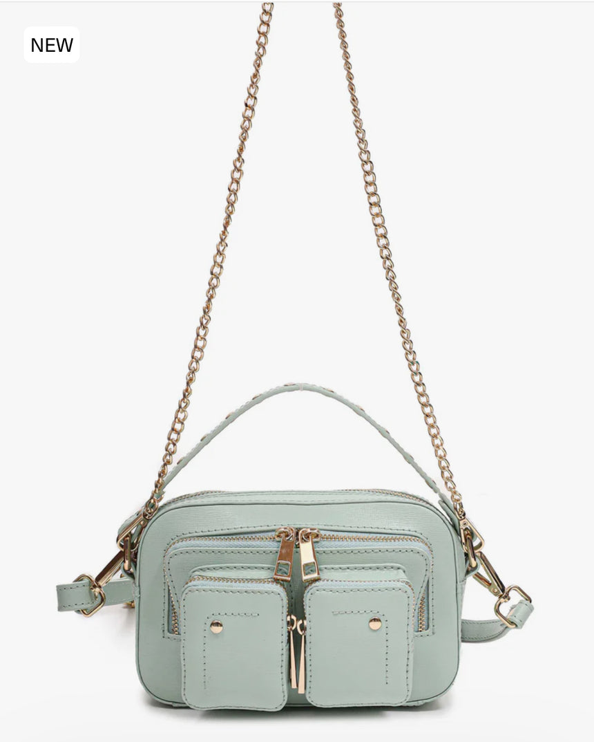 Mini bag en cuir vert d’eau