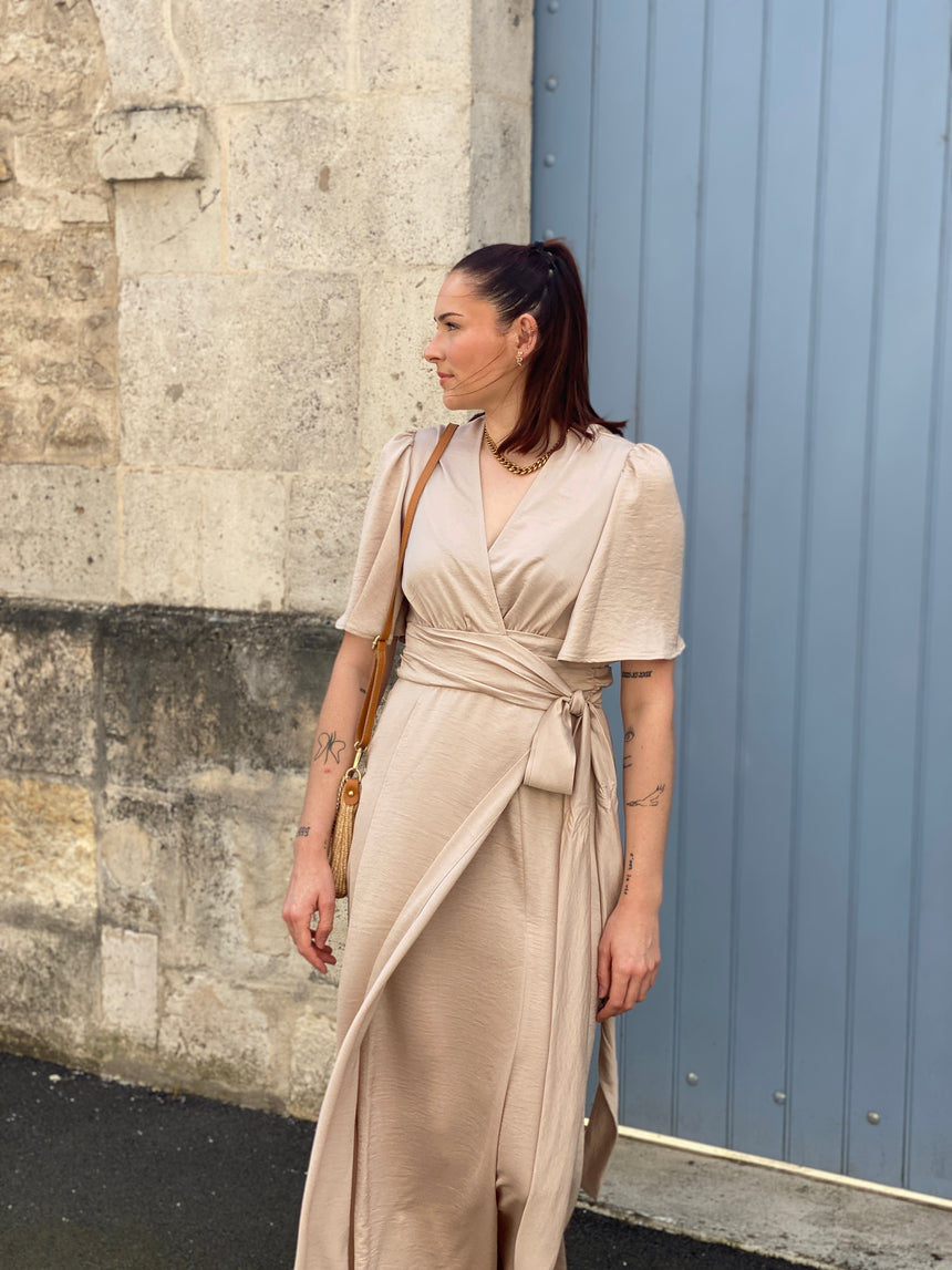 Robe Satin Robe Cache Coeur Longue Fleurie Satin Cache Coeur Mango