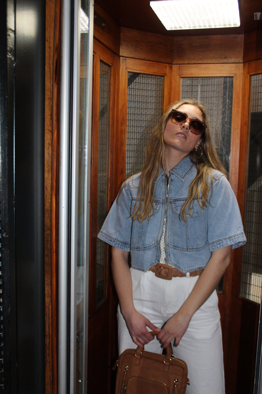 Veste en jean cropped