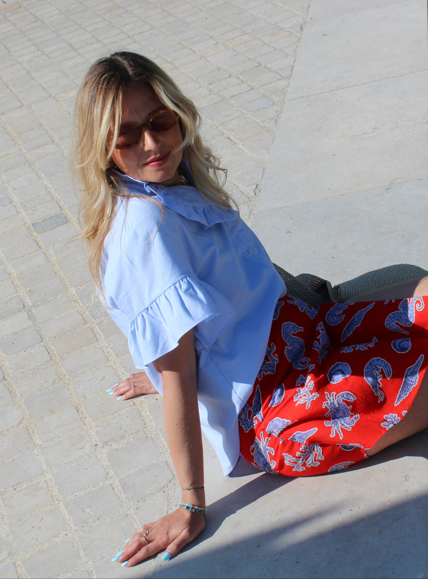 Chemise AGATHE bleu ciel