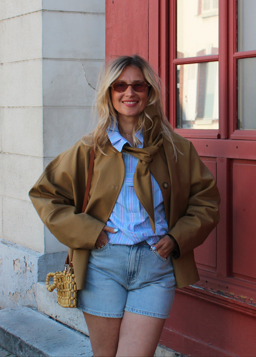 Short en jean bleu clair