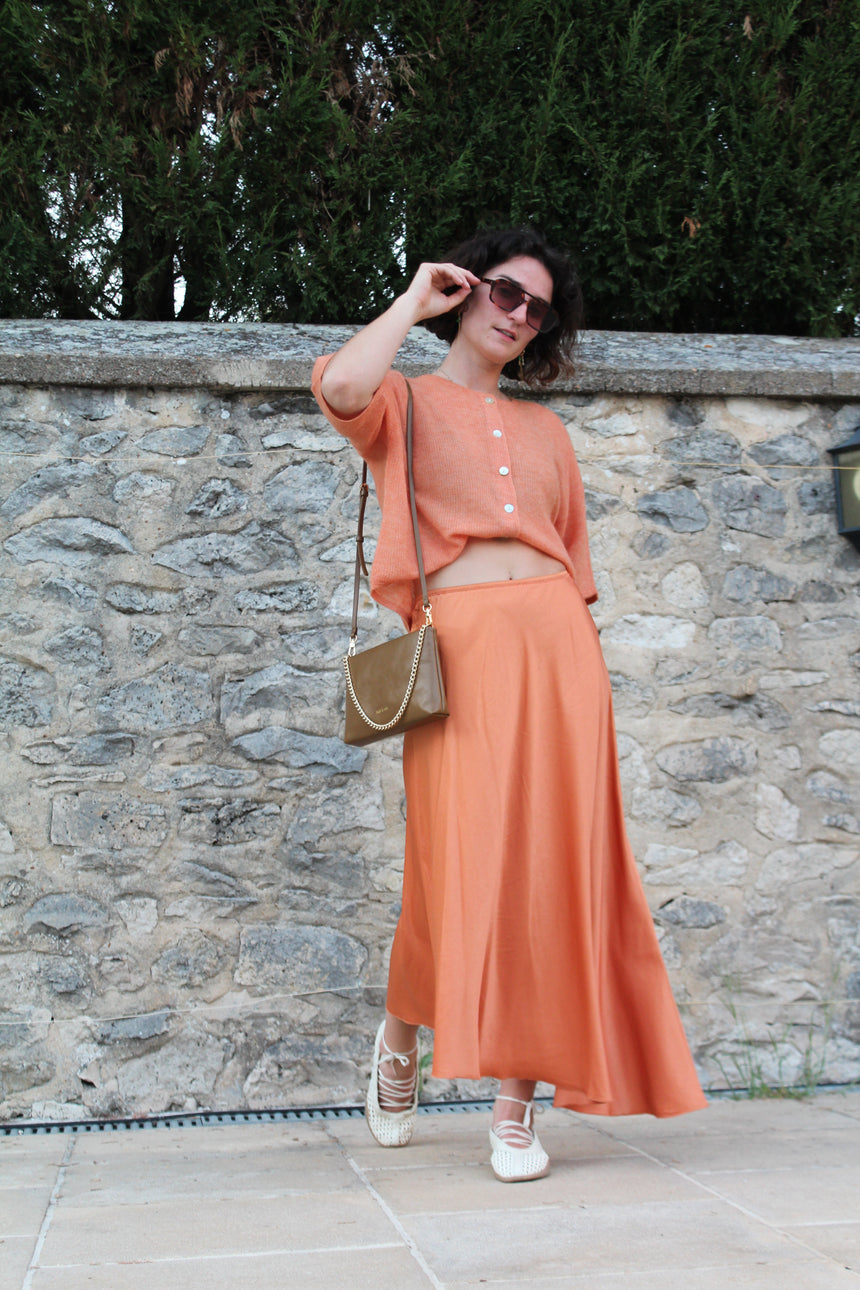 jupe en satin asymétrique
