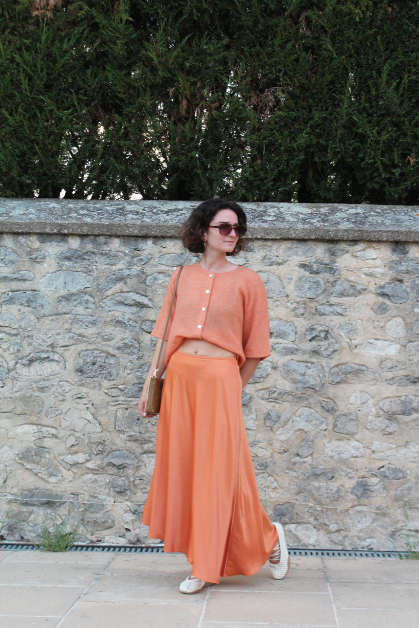 jupe en satin asymétrique