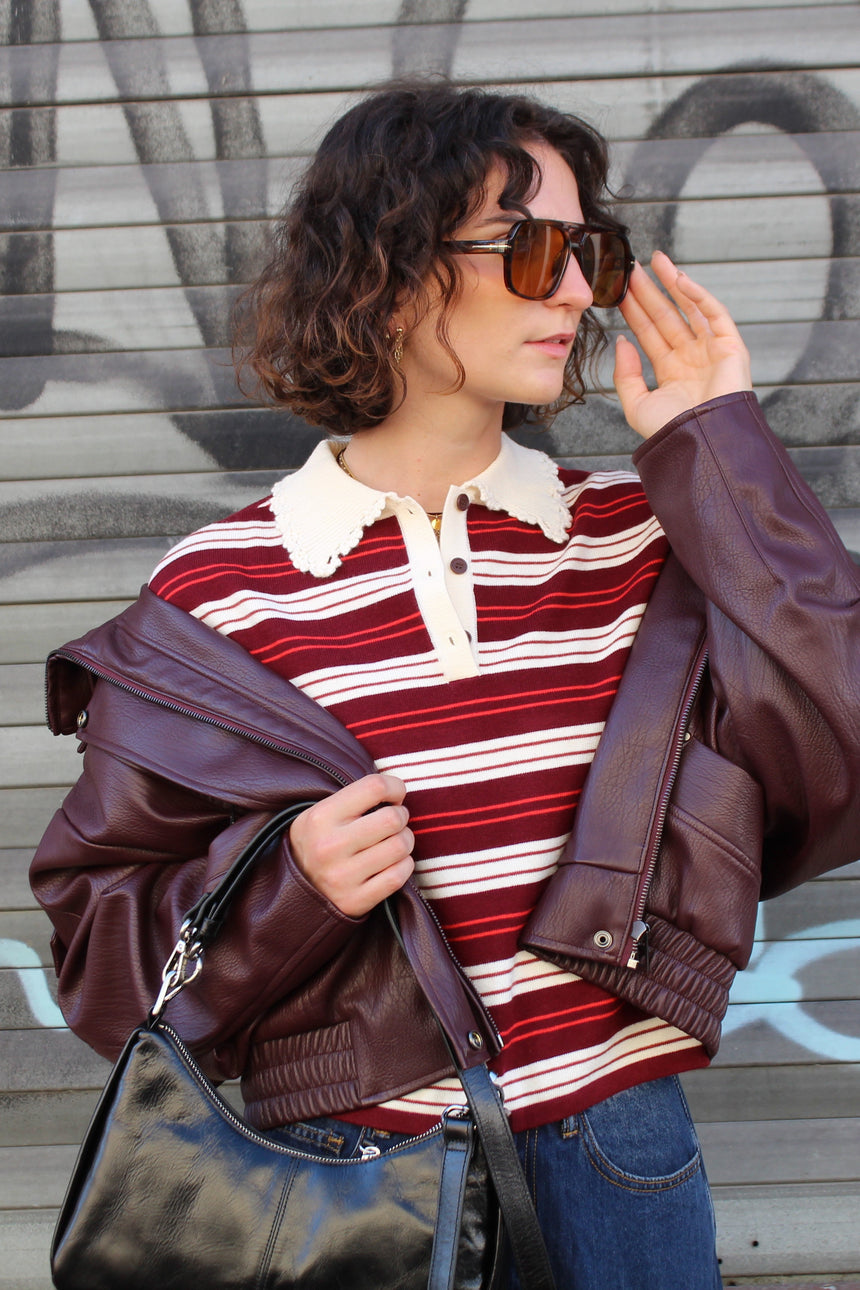 Pull polo rayé
