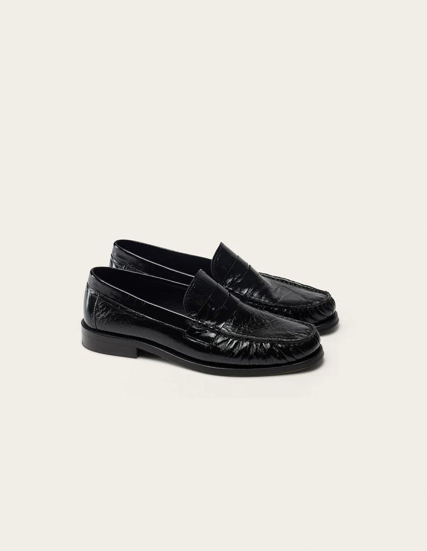 Mocassin en cuir plissé