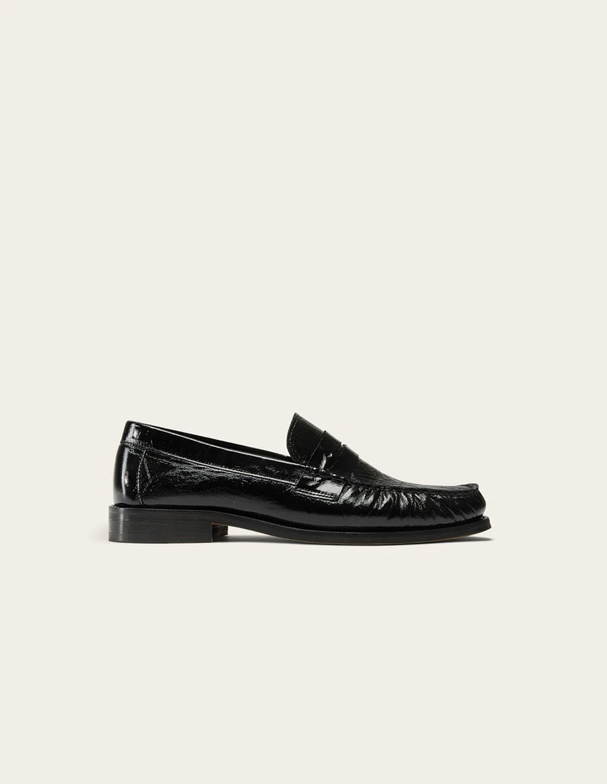 Mocassin en cuir plissé