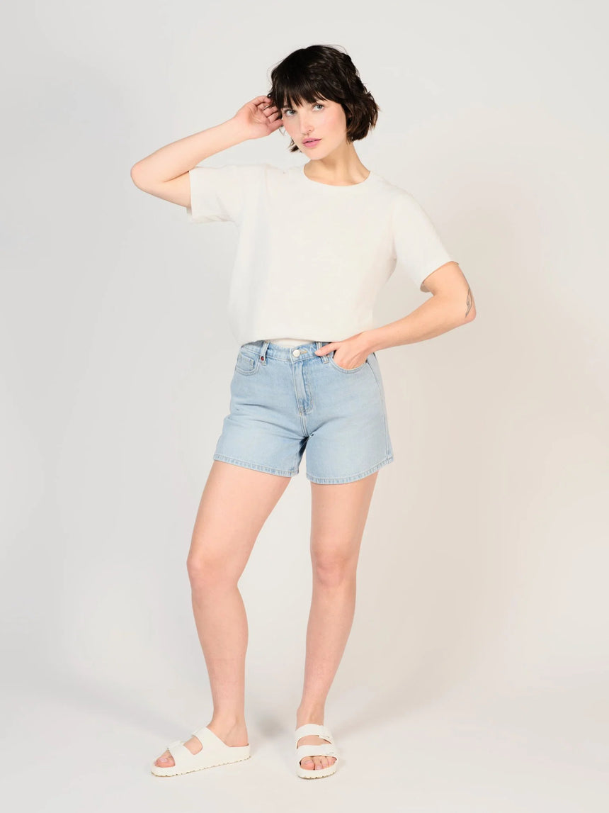 Short en jean bleu clair