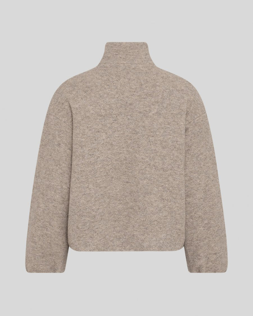 blouson en bouclette beige chiné