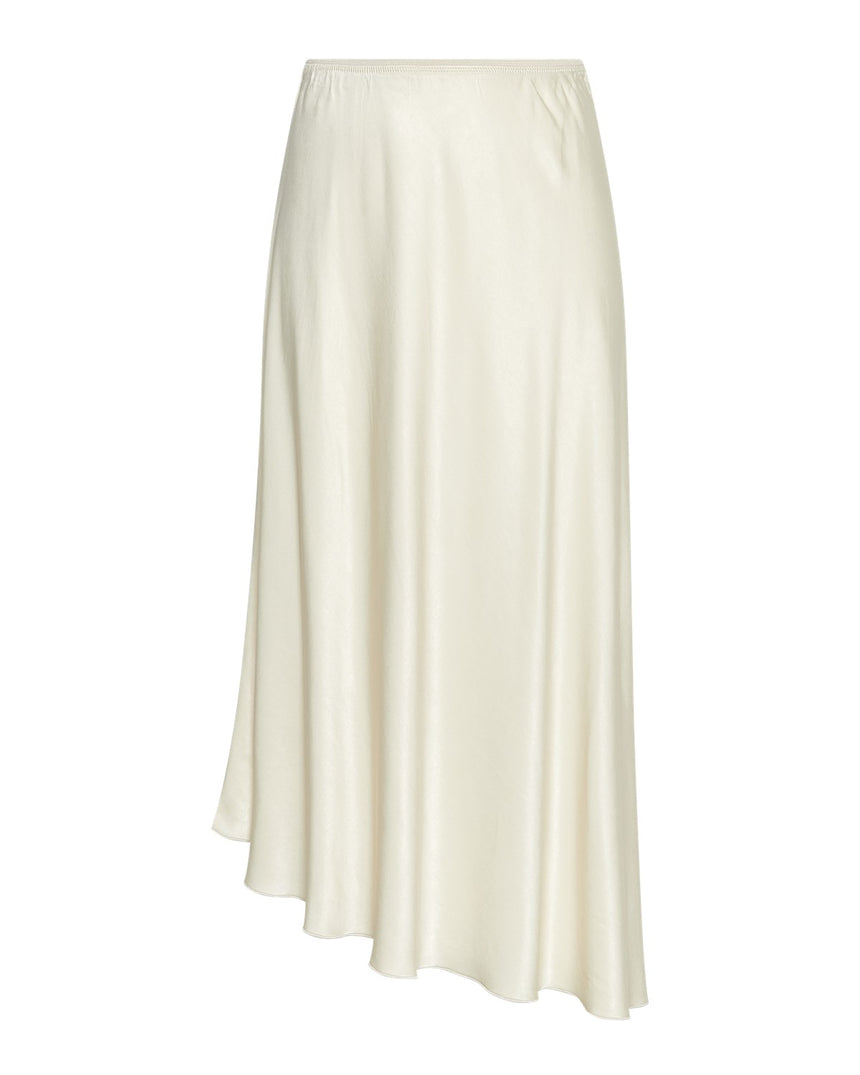 jupe en satin asymétrique crème