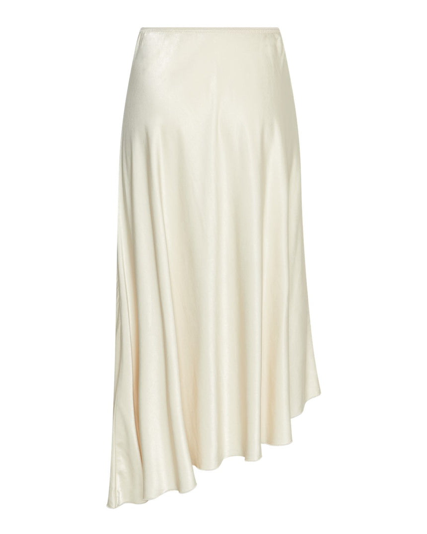 jupe en satin asymétrique crème